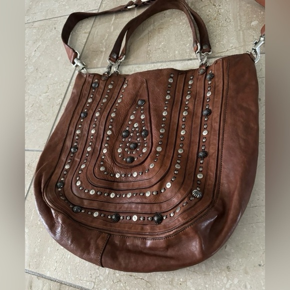 Campomaggi Free People Gorgeous Studded Leather Embellished Crossbody Tote Bag - Picture 3 of 16